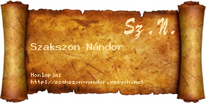 Szakszon Nándor névjegykártya