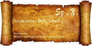 Szakszon Nándor névjegykártya