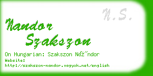 nandor szakszon business card